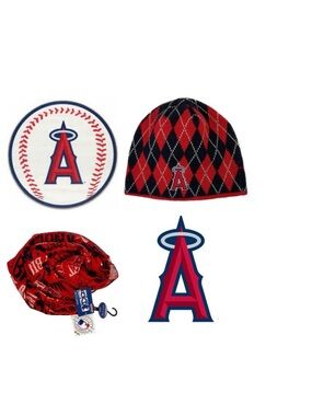 MLB Los Angeles Anaheim Angels Baseball Cacique Beanie Hat &‎ Infinity Scarf